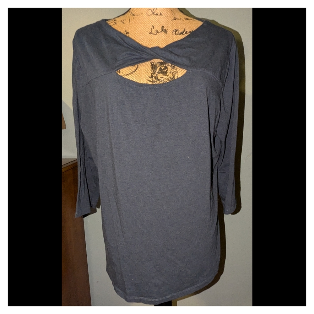 denim 24/7 peekaboo Blouse 3/4 sleeves
